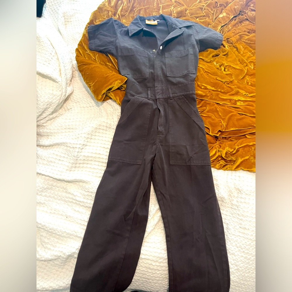 Big Bud Press Espresso Brown Short Sleeve Jumpsuit XS (27, 4)